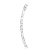 Pave Set Diamond Curved Bar Earring for Cartilage Piercing