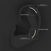 Pave Set Diamond Curved Bar Earring for Cartilage Piercing