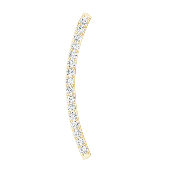 Pave Set Diamond Curved Bar Earring for Cartilage Piercing