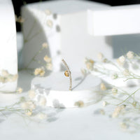 Pave Set Diamond Curved Bar Earring for Cartilage Piercing