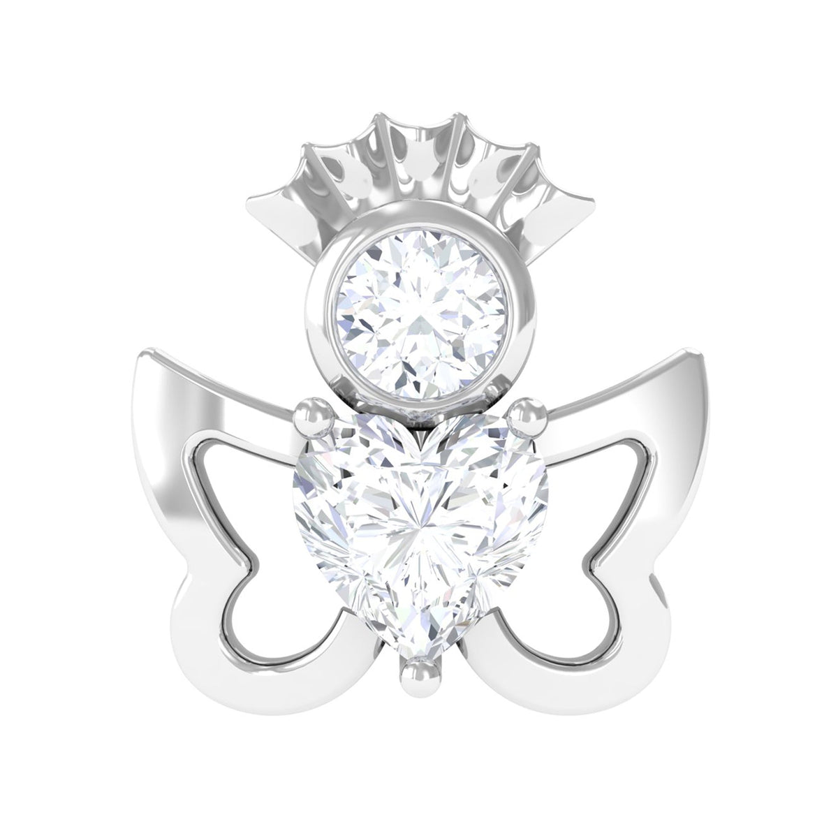 Heart Diamond Angel Earring for Helix Piercing
