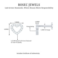 Cute Diamond Open Heart Earring for Helix Piercing