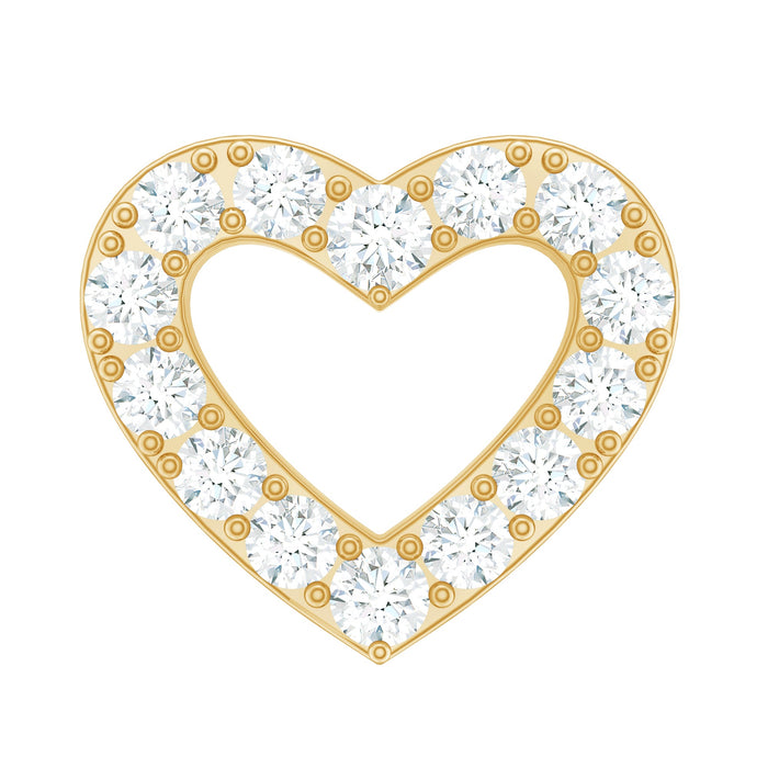 Rosec Jewels diamond open heart helix piercing earring, stylish body jewelry with sparkling design for cartilage piercings.