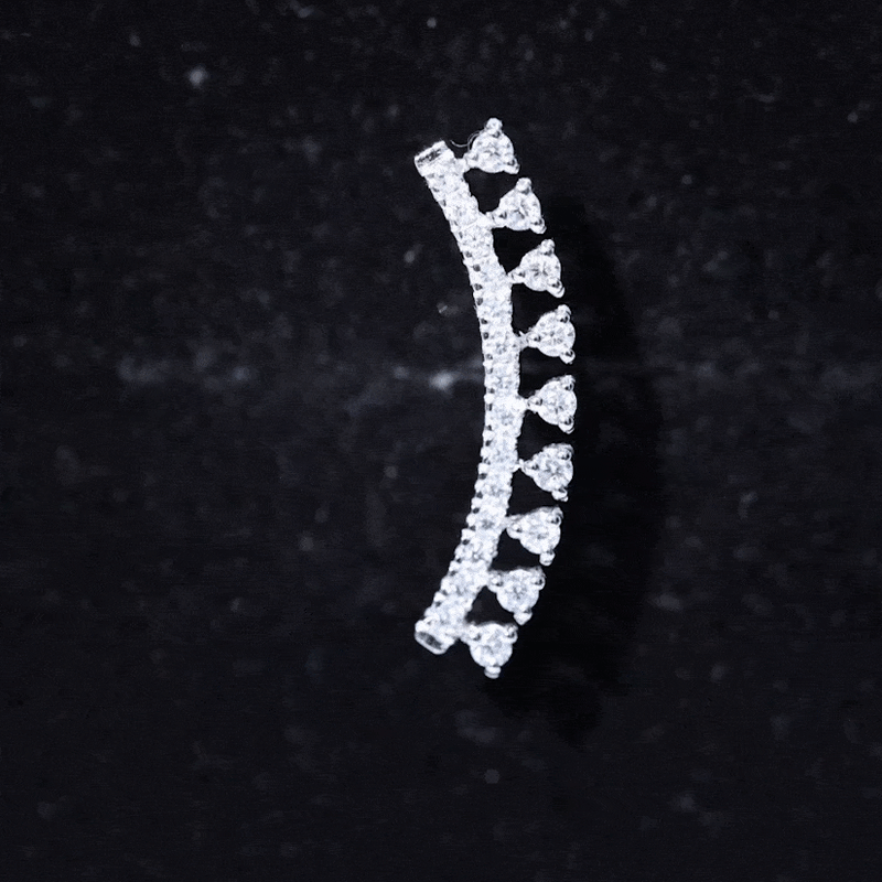 Minimal Diamond Crawler Earring for Cartilage Piercing