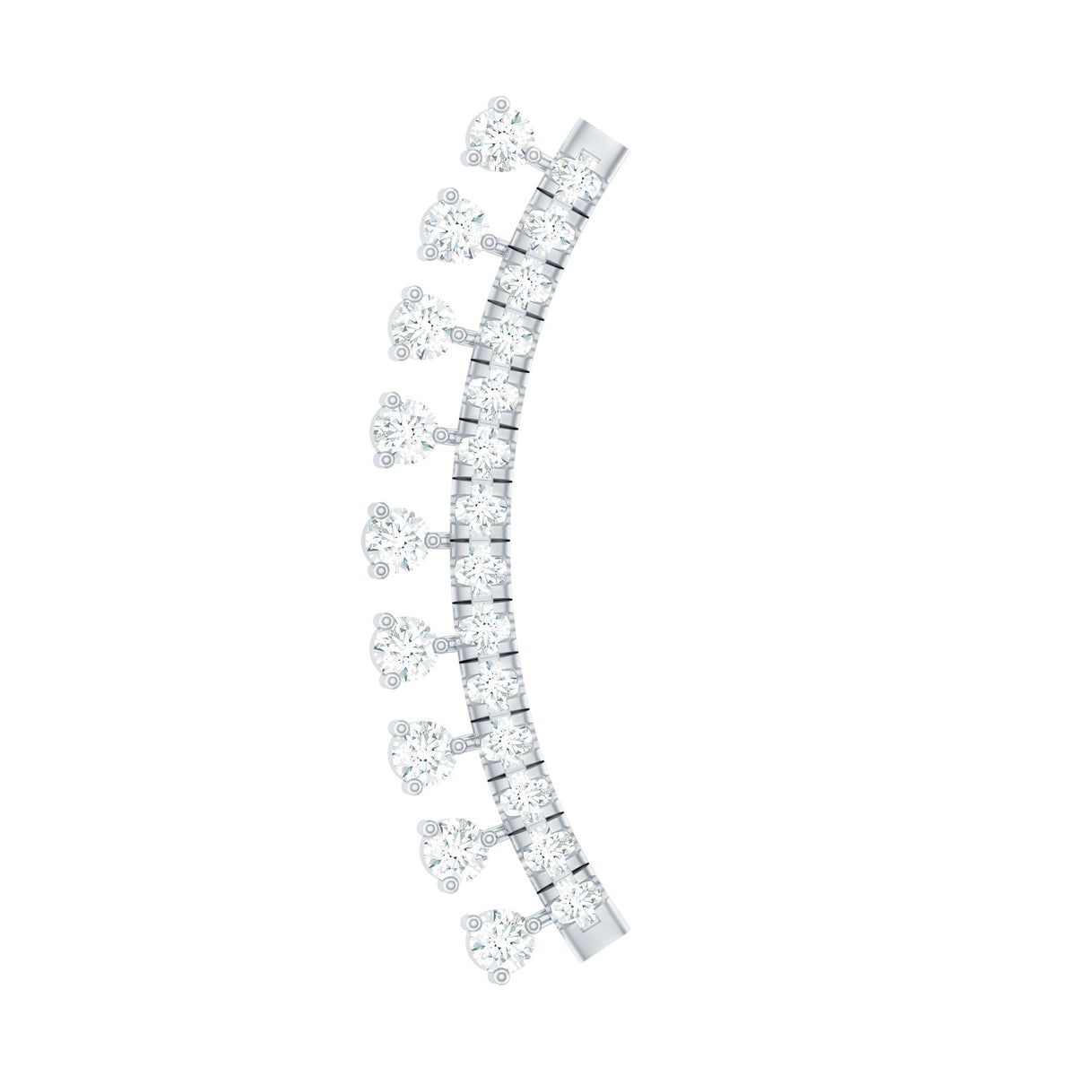 Minimal Diamond Crawler Earring for Cartilage Piercing