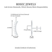 Minimal Diamond Crawler Earring for Cartilage Piercing