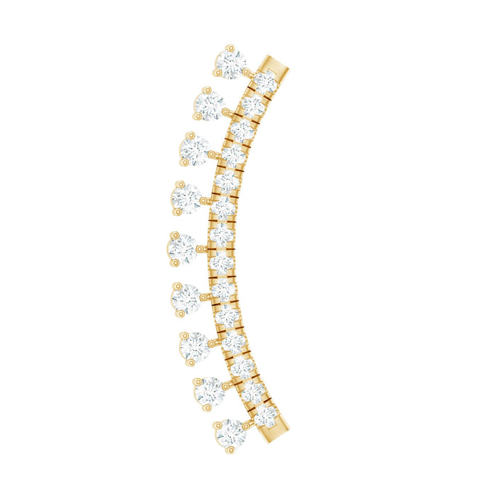 Minimal Diamond Crawler Earring for Cartilage Piercing