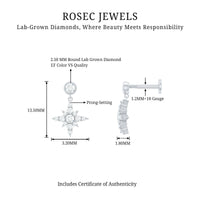 Certified Diamond Starburst Drop Earring for Helix Piercing