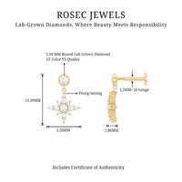 Certified Diamond Starburst Drop Earring for Helix Piercing