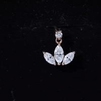 Marquise Diamond Lotus Cartilage Drop Earring