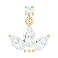 Marquise Diamond Lotus Cartilage Drop Earring