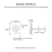 Marquise Diamond Leaf Cluster Helix Earring