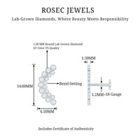 Diamond Curved Crawler Earring in Bezel Set