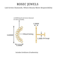 Diamond Curved Crawler Earring in Bezel Set