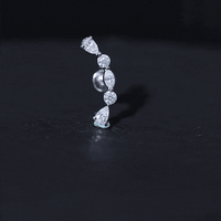 Simple Diamond Curved Crawler Earring for Helix Piercing