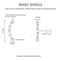 Simple Diamond Curved Crawler Earring for Helix Piercing