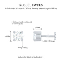 Minimalist Diamond Solitaire Tragus Earring