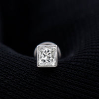 Princess Cut Diamond Conch Earring in Bezel Setting
