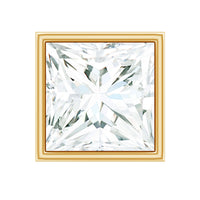 Princess Cut Diamond Conch Earring in Bezel Setting