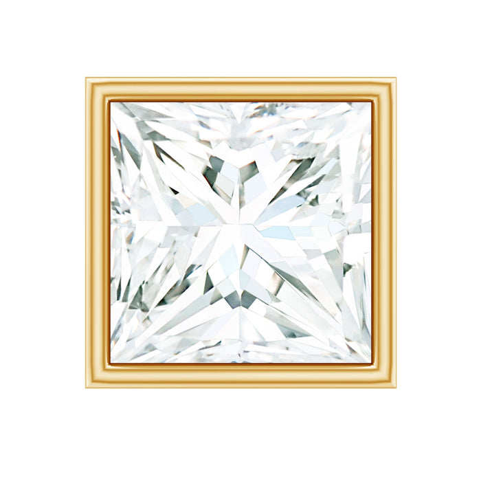 Princess Cut Diamond Conch Earring in Bezel Setting