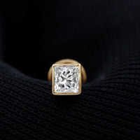 Princess Cut Diamond Conch Earring in Bezel Setting
