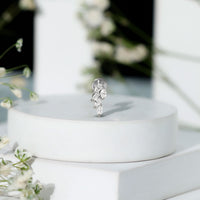 Marquise Diamond Leaf Cluster Earring for Helix Piercing