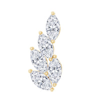 Marquise Diamond Leaf Cluster Earring for Helix Piercing