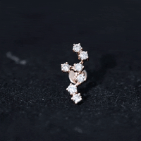 Diamond Leo Constellation Crawler Earring for Helix Piercing