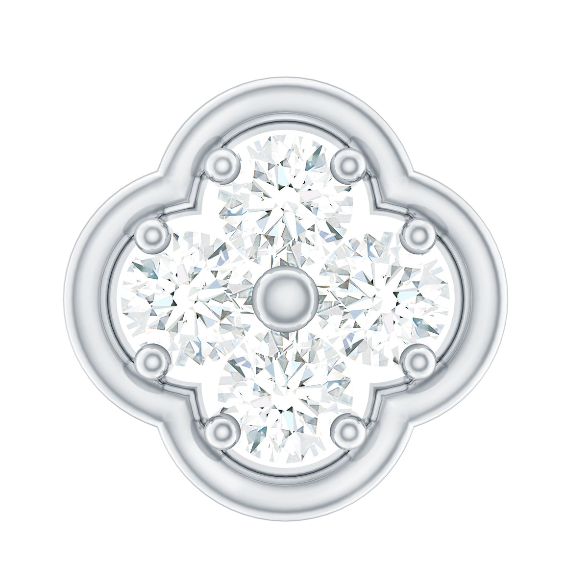 Diamond Flower Cluster Earring for Helix Piercing