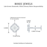 Diamond Flower Cluster Earring for Helix Piercing