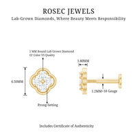 Diamond Flower Cluster Earring for Helix Piercing