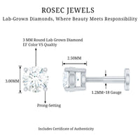 Minimalist Diamond Solitaire Earring for Tragus Piercing