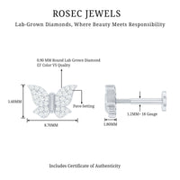 Certified Diamond Butterfly Cartilage Earring