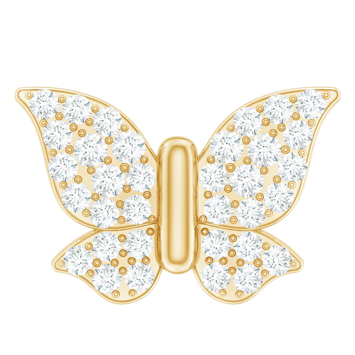 Certified diamond butterfly cartilage earring from Rosec Jewels, featuring a delicate design and sparkling gemstone for body jewelry.
