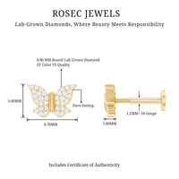 Certified Diamond Butterfly Cartilage Earring