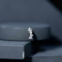 Rosec Jewels marquise diamond crawler earring for helix piercing, body jewelry with sparkling diamond design on silver-tone metal.