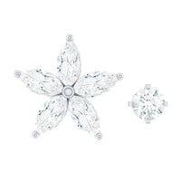 Marquise Diamond Flower Cartilage Earring Set