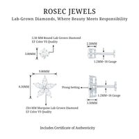 Marquise Diamond Flower Cartilage Earring Set