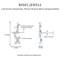 Diamond Butterfly Crawler Earring for Helix Piercing