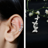 Diamond Butterfly Crawler Earring for Helix Piercing