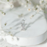 Diamond Butterfly Crawler Earring for Helix Piercing