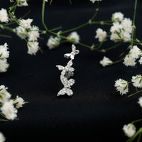 Diamond Butterfly Crawler Earring for Helix Piercing