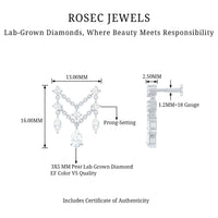 Brilliant Cut Diamond Double Chain Drop Earring for Cartilage Piercing