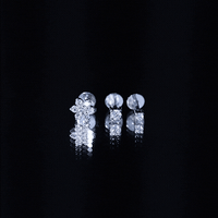Certified Diamond Flower Helix Earring Set of 3