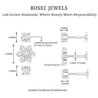 Certified Diamond Flower Helix Earring Set of 3