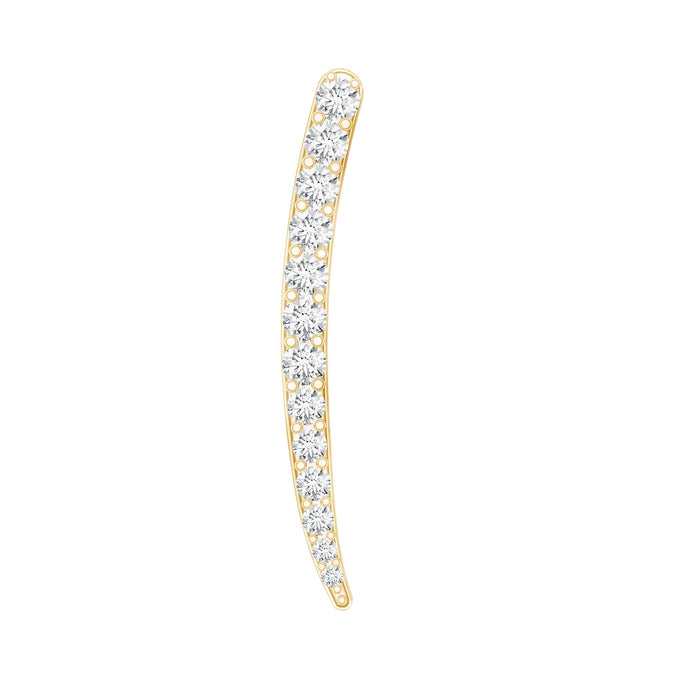 Graduated style diamond climber helix earring by Rosec Jewels, body jewelry with sparkling diamonds on a silver-tone design.