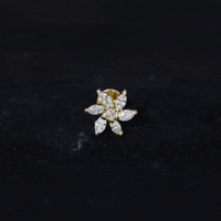 Sparkling Marquise Diamond Flower Helix Earring