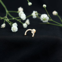 Certified Diamond Half Circle Earring for Piercing