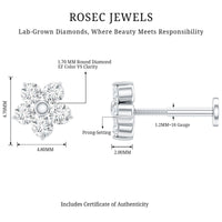 Minimalist Diamond Flower Tragus Earring with Flat Back