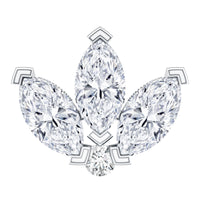 Marquise Diamond Lotus Earring for Cartilage Piercing